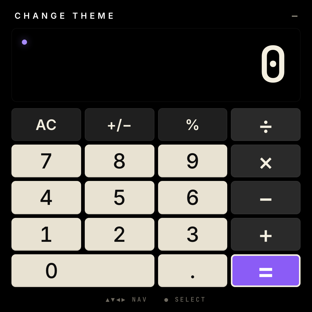 Calculator running on the Meta Ray-Ban Display