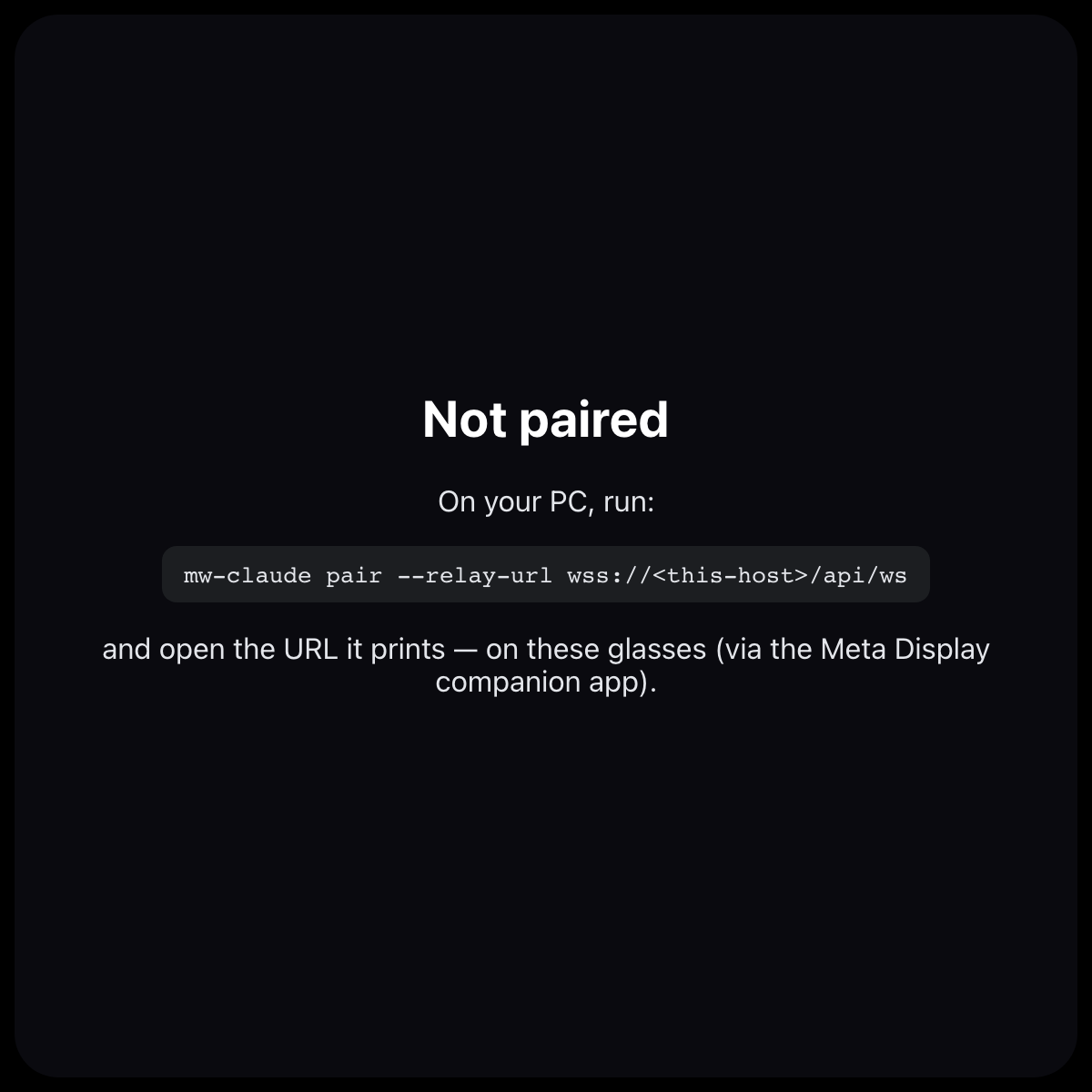 Claude Code Display running on the Meta Ray-Ban Display