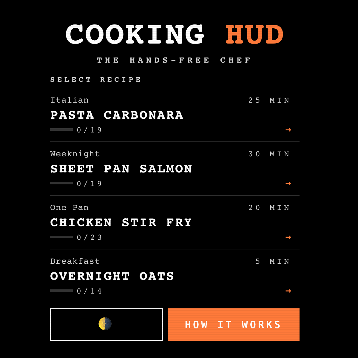 Cooking HUD running on the Meta Ray-Ban Display