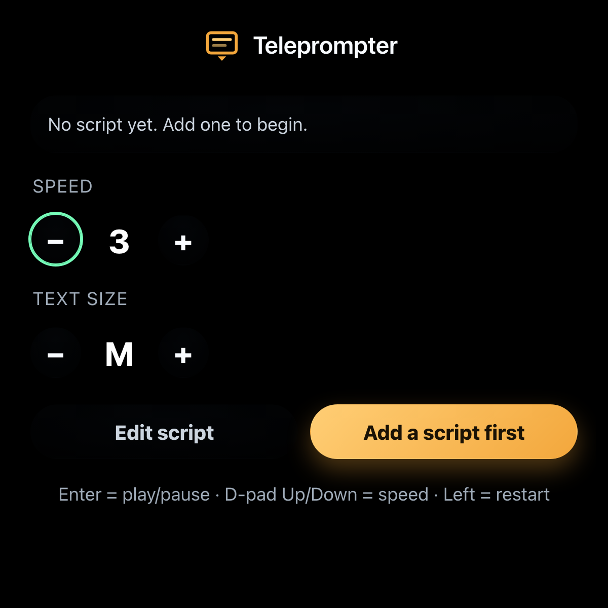 Teleprompter running on the Meta Ray-Ban Display