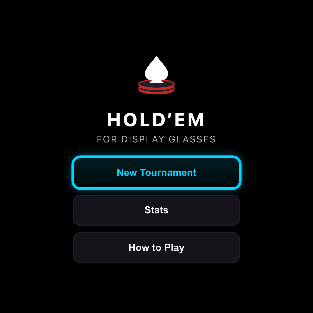 Texas Hold'em Poker running on the Meta Ray-Ban Display